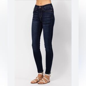 Judy Blue Hi Rise Skinny Jeans Womens 7/28 JB82253 Dark Wash Stretch
